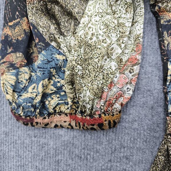 Johnny Was Dress Womens XL Mabel Multi Silk Boho Patchwork Tiered Peasant Fall - Picture 10 of 12